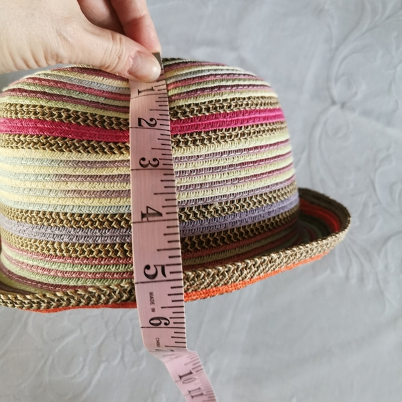 Woolrich Multi Coloured Straw Style Fedora Hat - Picture 8 of 8